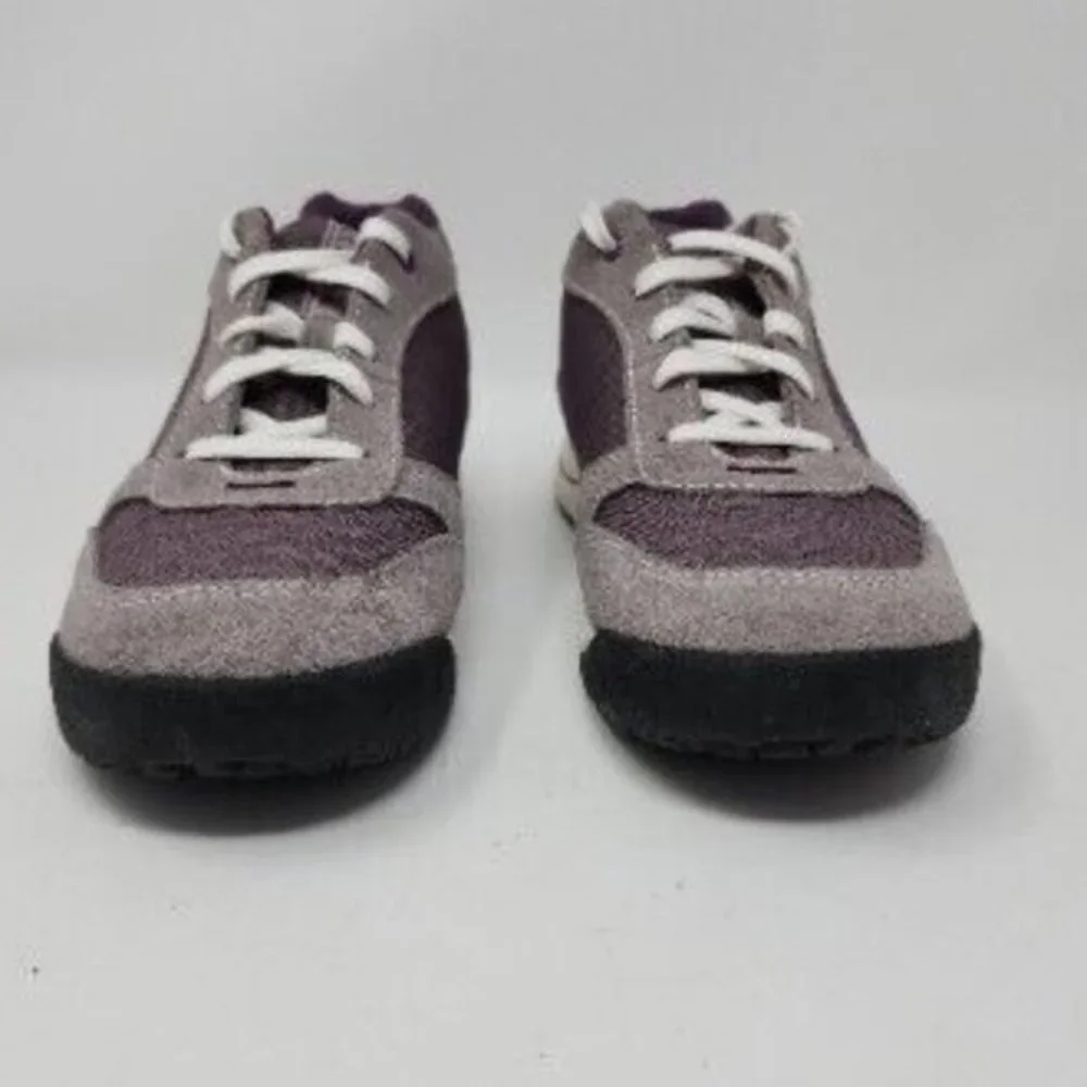 L.L‎ Bean Womens 296445 Lace Up Round Toe Gray Purple Sneakers Shoes Size US 8M.